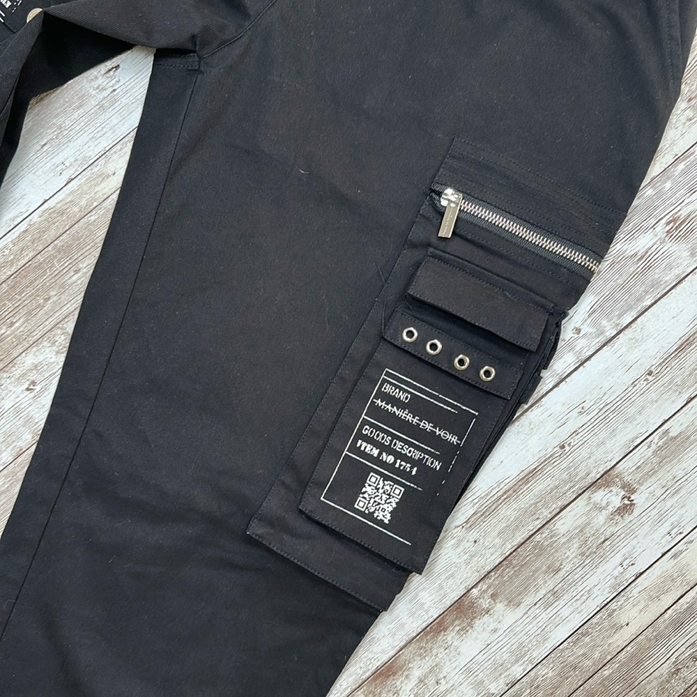 Maniere De Voir Black Cargo Joggers - Picture 5 of 16